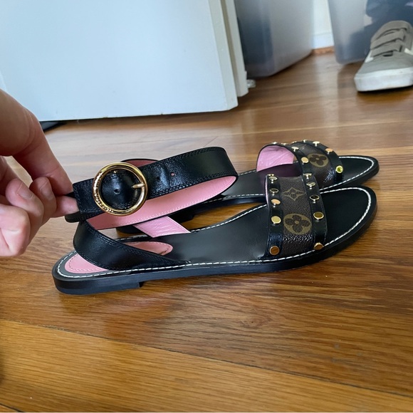 Authentic Louis Vuitton Passenger Flat Sandals - Black Size 40 - Picture 7 of 13